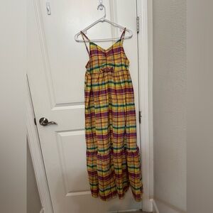 Women Plaid Maxi Colorful Dress